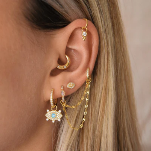 Starburst Layered Chain Charm