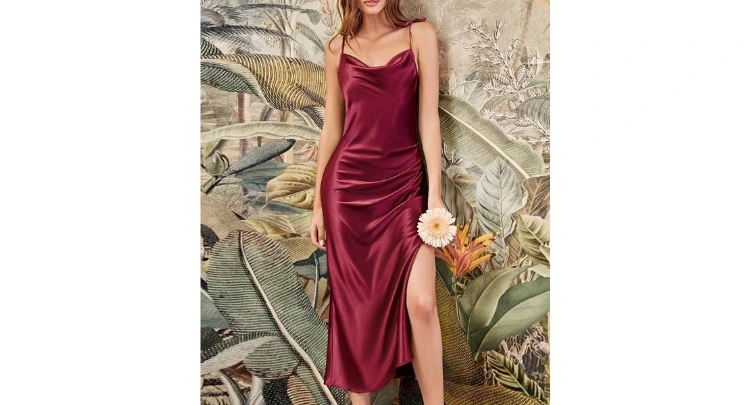 Cocktail Backless Bodycon Satin Dress