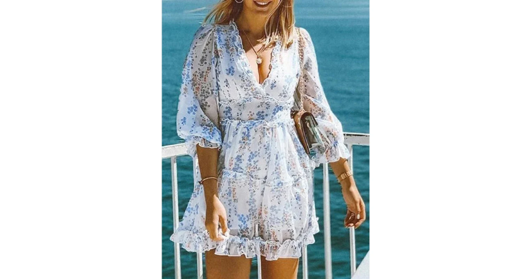 Women Comfort Mini Dress Short Floral